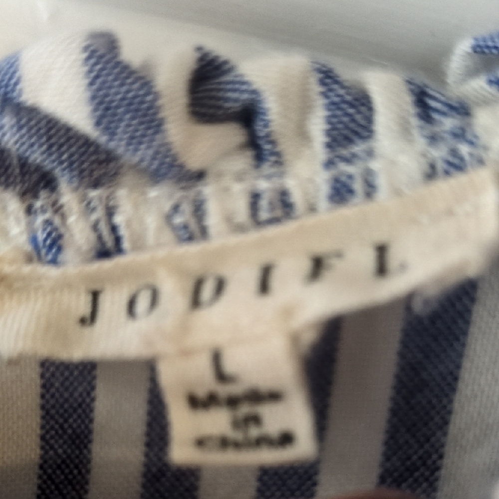 JODIFL Blue Striped Dress with Colorful Embroidery - Picture 5 of 5